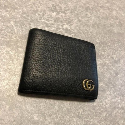 GUCCI GG Marmont Butterfly 499361 Bifold Wallet Black Papillon 