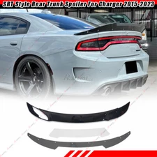 3PCS SRT Style Trunk Spoiler W / Wicker Bill For Dodge Charger ScatPack 15-23