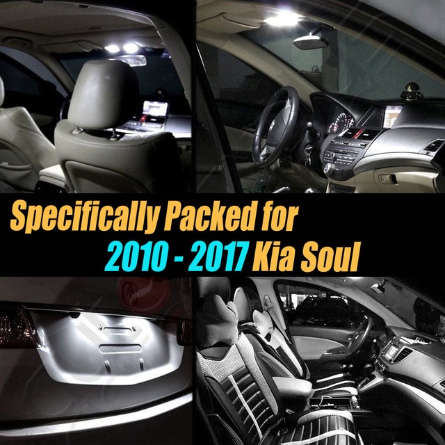 10Pc Super White Car Interior LED Light Kit Package for 20102017 Kia
