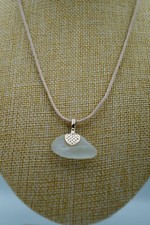 White Clear Sea Glass Pendant: Couch Shape P 74