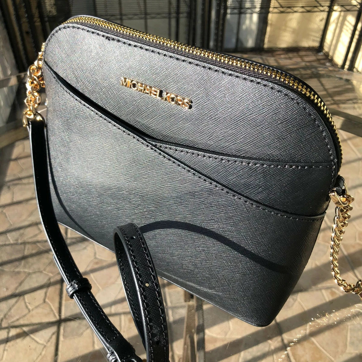 Michael kors 2025 black silver crossbody