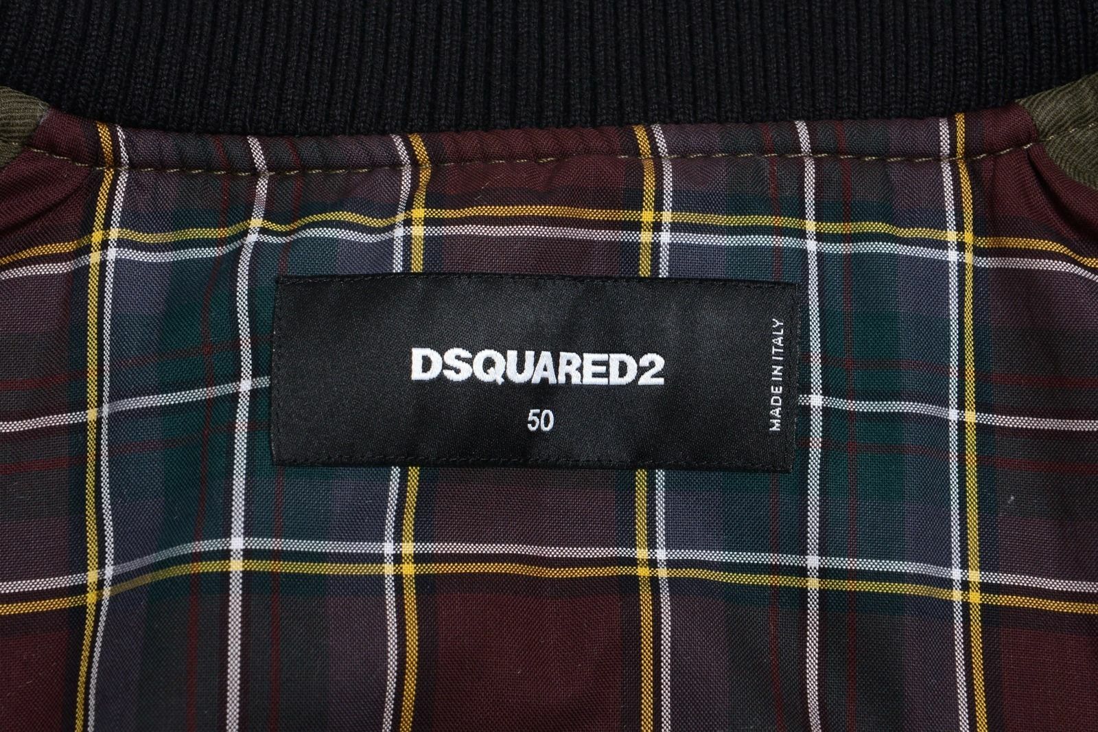 Dsquared2 Men's Olive Green Full Zip Padded Bomber Jacket Size XS M image 4