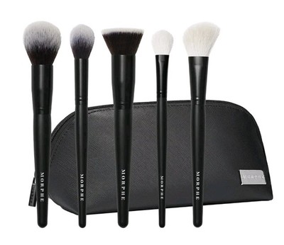 New Morphe - FACE THE BEAT - 5 Piece Face Brush Collection Set & Black Bag