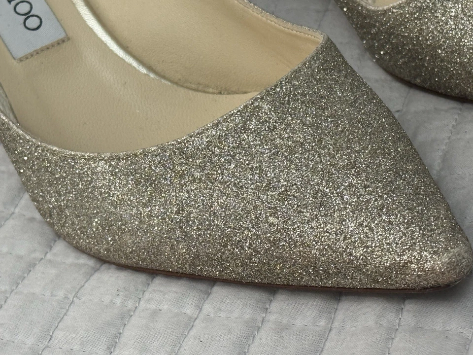 Zapatos de salón Jimmy Choo plateados, talla 39, estilo clásico para mujer” Foto 3 de 4