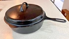 Griswold Iron Mountain Cast Iron Chicken Pan #8 Deep skillet 1034 and Lid 1035