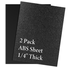 ABS Plastic Sheet 12" X 16" 1/4 Inch Thick 2-Pack Black Rigid Moldable