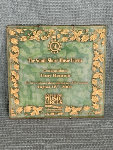 Tony Bennett Personally Owned South Shore Music Circus Sold Out Plaque Cohasset - Picture 3 of 8