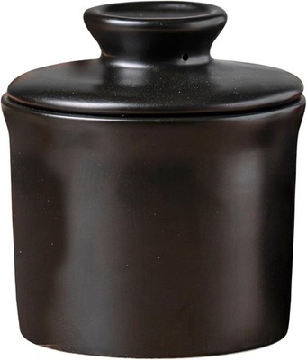 Stoneware Butter Cro with Lid, Ceric Butter Dish with Water Line,