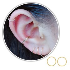 5mm Gold Cartilage Nose Helix Tragus Mini Huggie Hoop Earrings in 14k Gold-fille