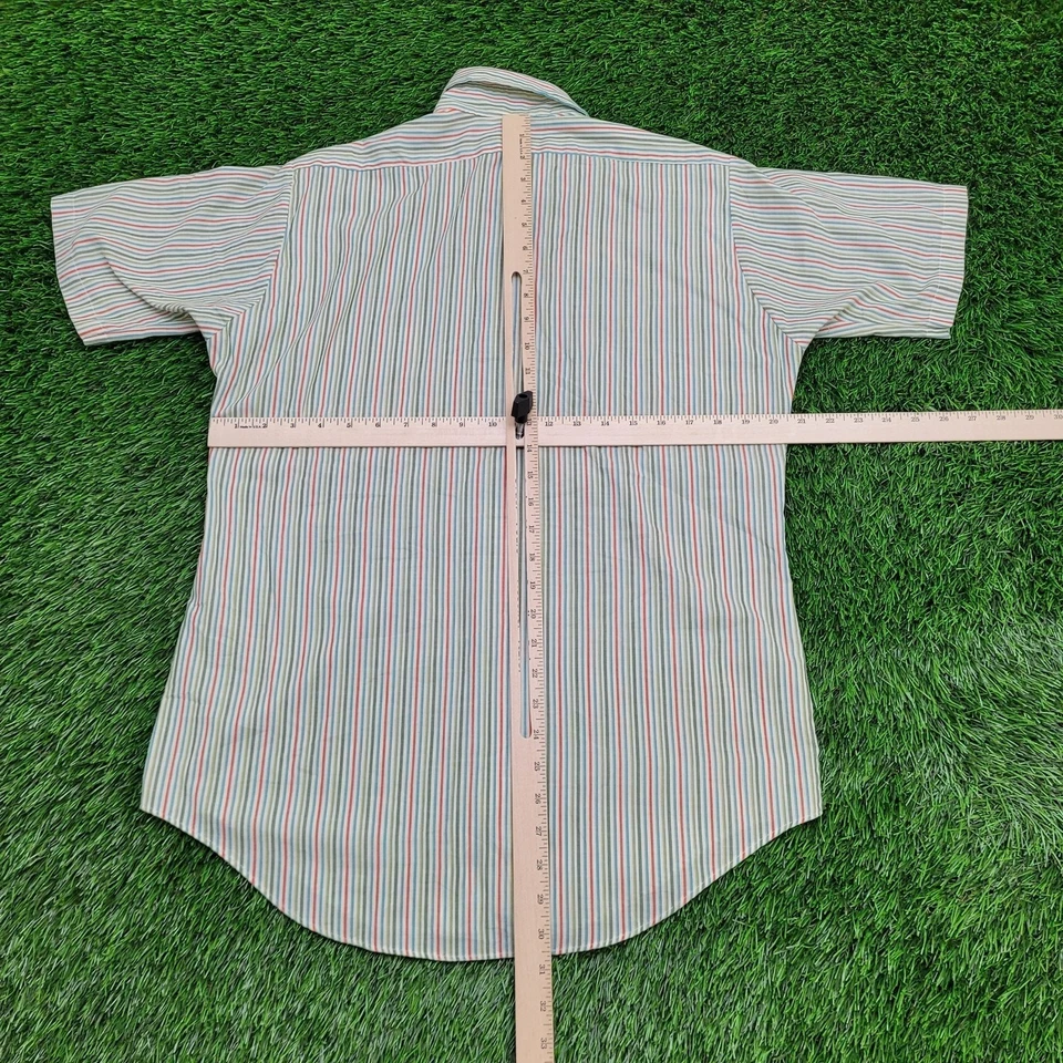 Vintage 80s Van-Heusen Disco Colorful Shirt S/M 20x31 Rainbow - Image 3 of 4