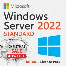 Microsoft Windows Server 2022 STANDARD 24 Core License + 10 CALs - NEW Retail