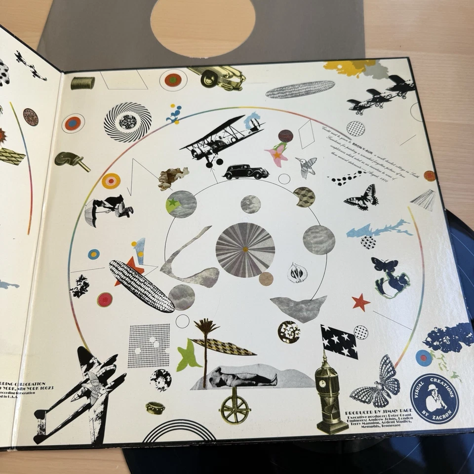 LED ZEPPELIN III 1970s Monarch Press Complete Working Wheel+ Original Sleeve! - Image 4 of 4
