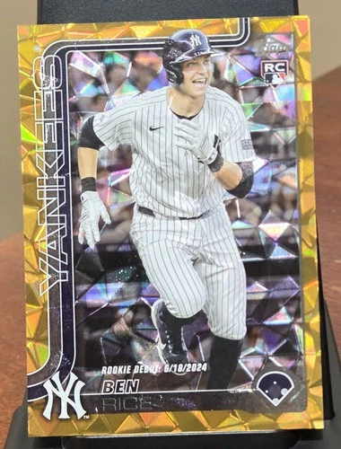 2025 Topps Chrome Ben Rice Rookie RC Gold Sapphire Refractor /50 NY Yankees 🔥