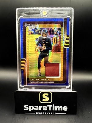 2025 Donruss Optic Jayden Daniels Donruss Threads Patch Blue Hyper #DTBH-JDS