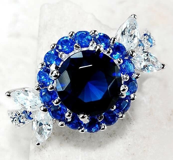 4CT Heat Treated Kyanite 925 Sterling Silver Ring Sz 6 &3-9