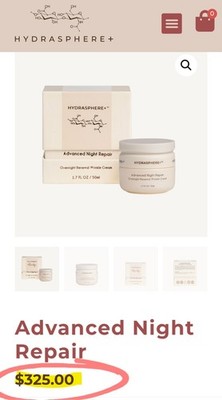 NEW HYDRASPHERE+ Advanced Night Repair Overnight Renewal Wrinkle Cream 1.7 oz
