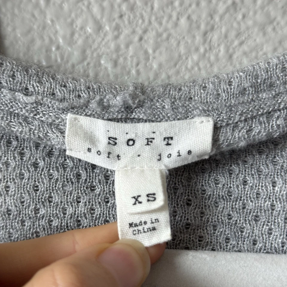 Soft Joie Hooded Sweater Size XS Gray Lightweight Knit Neutral Capsule Comfy Top - Image 3 of 4