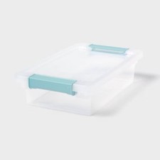 1.9qt Clear Storage Bin with Latches