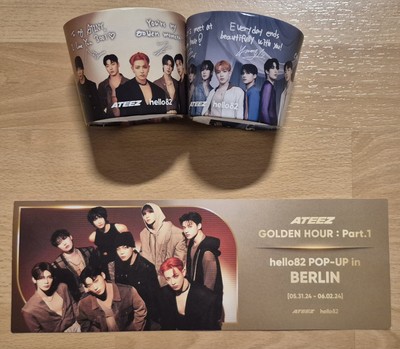 Cupholder 2x + Flyer Ateez Golden Hour: Part. 1 Pop-up Event Berlin 2024