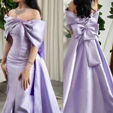 Purple Evening Dresses Mermaid Sweep Train Sleeveless Backless Bead Formal Gowns