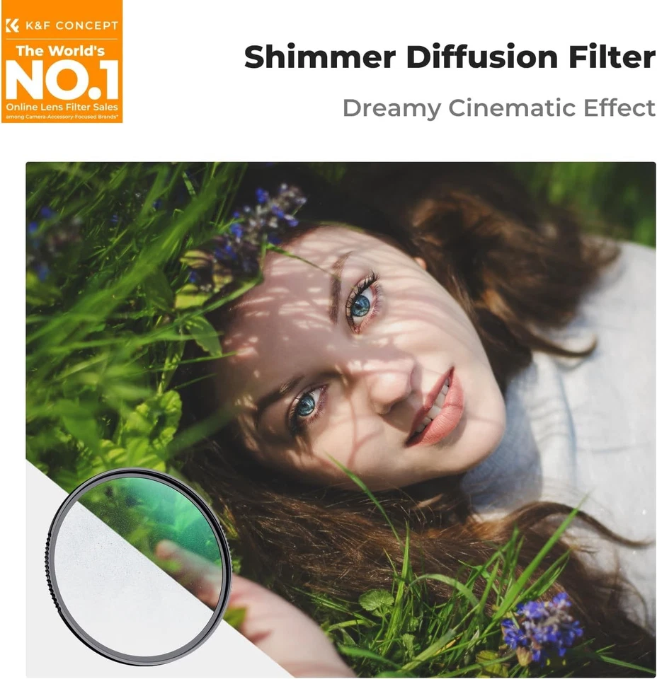 K&F Concept Shimmer Diffusion 1 Effect Filter Optical Glass Glimmer Glass Filter - Image 2 of 4