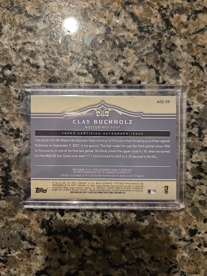 2011 Topps Marquee Acclaimed Impressions parche doble auto arcilla Buchholz #39/50 Foto 2 de 2