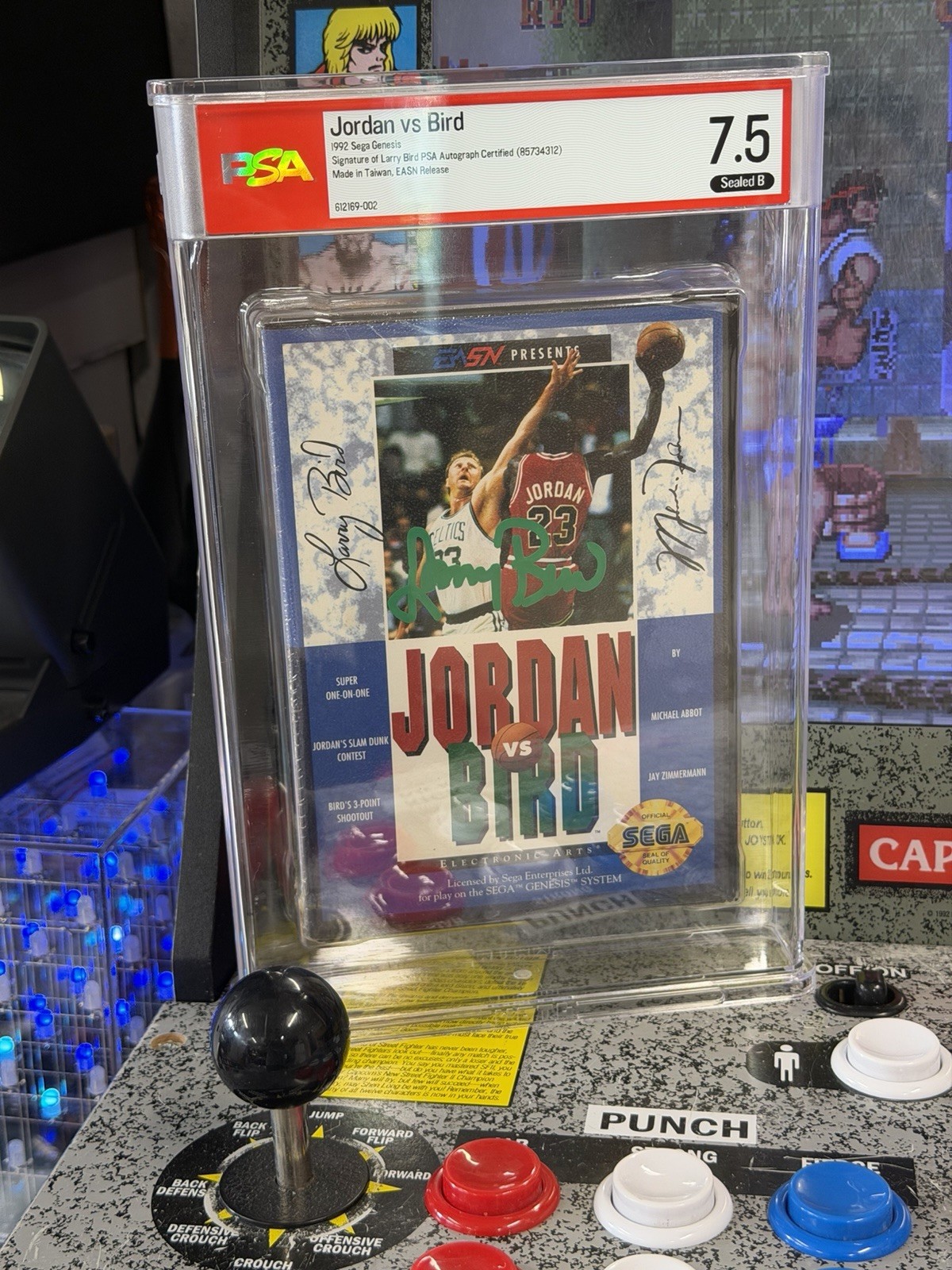 1992 Sega Genesis Jordan vs Bird Larry Bird Signed Auto PSA 7.5 Sealed EASN view 10