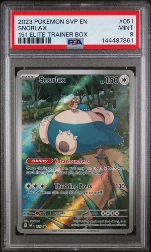 PSA 9 POKEMON SNORLAX #51 SVP EN-SV BLACK STAR PROMO 151 2023 ELITE TRAINER BOX