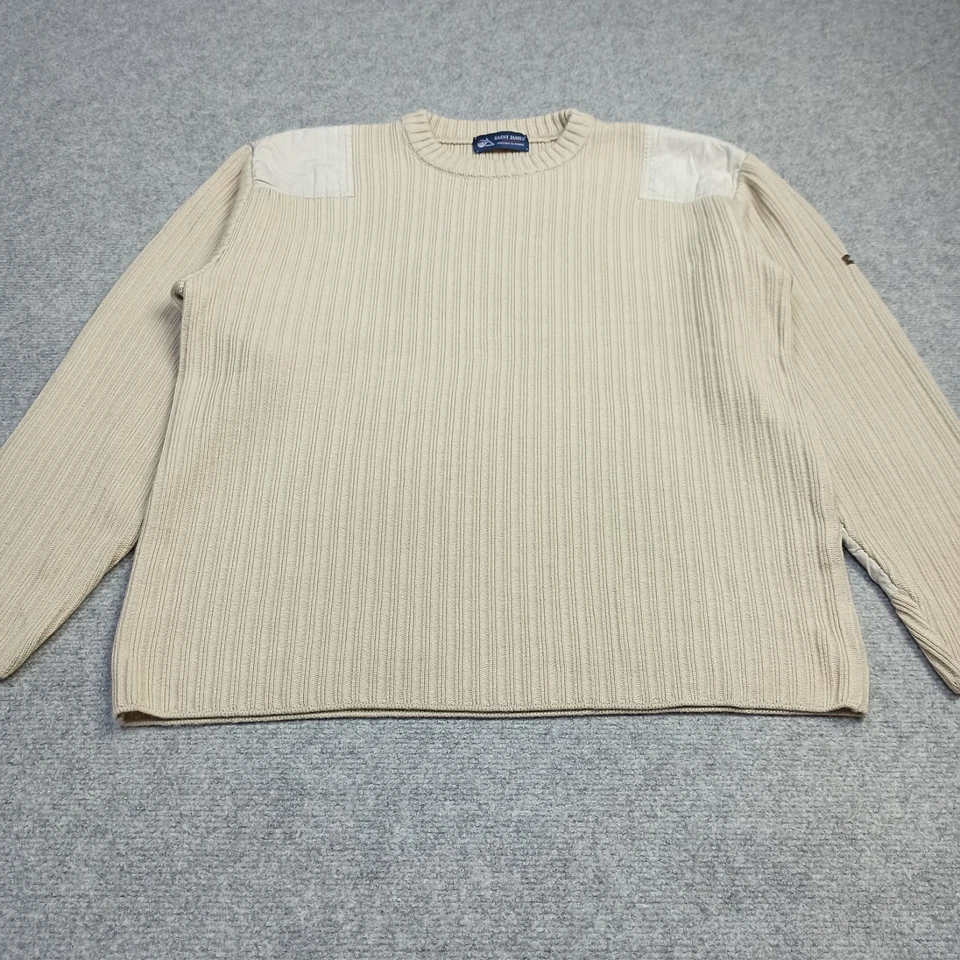 Saint-James Hommes Pull Taille L US-42 D-52 Beige Laine Mélange Fabriqué France - Photo 1/4