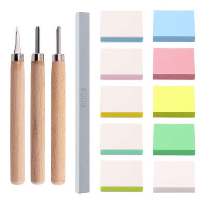 Swpeet 14Pcs 50mm Flat 2 Types Square Mixed Rubber Stamp Carving Blocks with...
