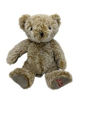 FAO Schwarz Teddy Bear Brown with Red on Foot Plush Stuffed Animal 13" 2020