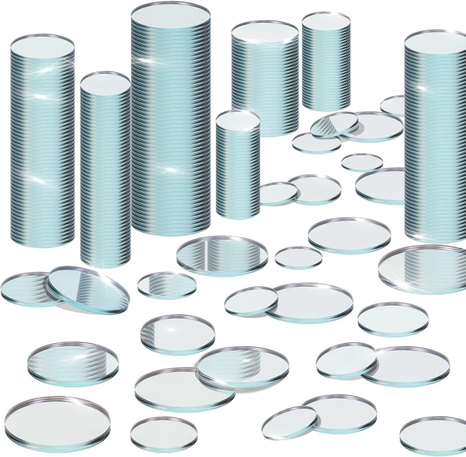 Elegantes azulejos de espejo de vidrio redondos de 200 piezas - tamaños mini para proyectos domésticos con estilo Foto 3 de 4