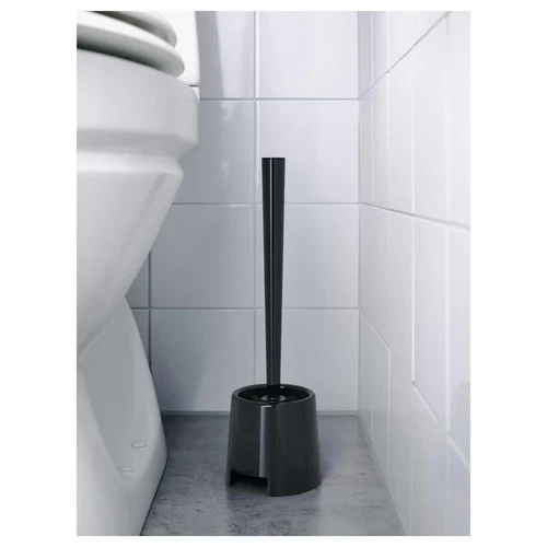 BOLMEN Toilet brush and holder Black plastic with Strong Dense Bristles - Picture 8 of 24