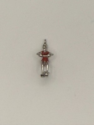 Vintage Sterlingsilber Charm Anhänger - Wasserskifahrer - kostenloser Versand
