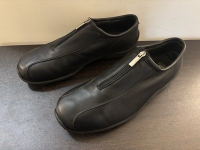 GFF Gianfranco Ferre Italian Black Leather Zip Sporty Shoes Size US 10 - 10.5