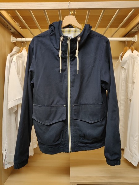 CHAQUETA ABRIGO HOMBRE SELECCIONADA ANORAK MEDIANA AZUL MARINO PANADERO 100% ALGODÓN CREMALLERA INFORMAL PARA HOMBRE