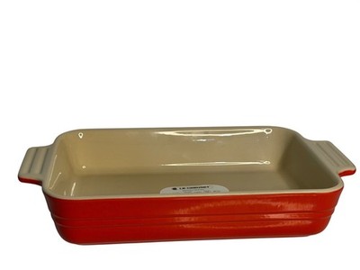 Le Creuset Square Baking Dish Red CARMIN Stoneware Casserole Baker Kitchen 25CM
