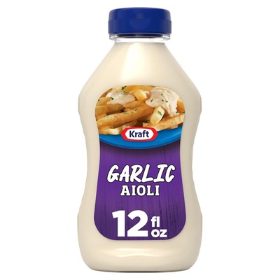 Kraft Garlic Aioli, 12 fl oz Bottle 12 Fl Oz (Pack of 1) 