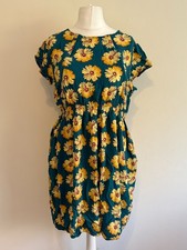 Milky Moon Dress Women’s UK 16 Breastfeeding/Nursing Blue Sunflower Stylish Mum