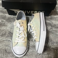 Converse Chuck Taylor All Star CTAS OX Kids 5 Beige Iridescent Low Top