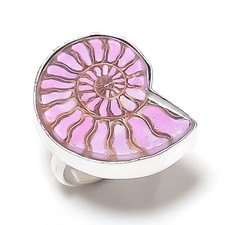 Ammonite Fossil Gemstone Handmade 925 Sterling Silver Jewelry Ring Size 8 O078