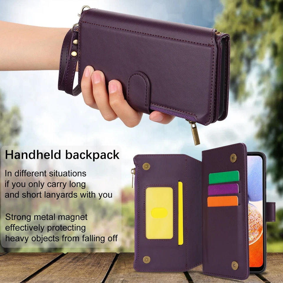 NUEVO Para Samsung Galaxy A25 A35 A53 A54 A55 Cremallera Billetera Cuero Teléfono Estuche Delgado Foto 4 de 4