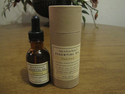 BATH & BODY WORKS VANILLA ESSENTIAL OIL BLENDED WITH SAFFLOWER OIL 1 OZ NEW