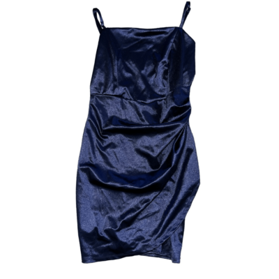 honey and rosie blue dress Honey and Rosie Pattern Sequin One Shoulder Double Strap Bodycon Dress Navy Sz M