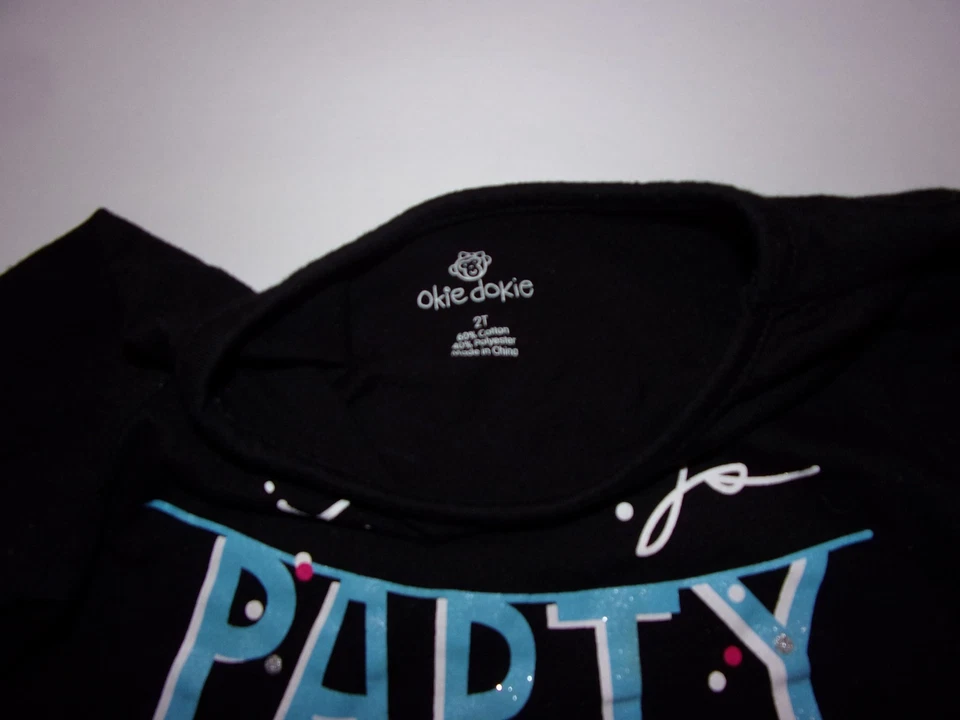 Okie Dokie: Camisa manga larga 2T para niñas/niños pequeños/siempre es hora de fiesta Foto 3 de 4