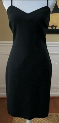 Black Knit Spaghetti Strap Dress, Size 