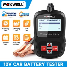 Foxwell Bt100 Pro Car Battery Tester 12v 100-1100cca Digital Battery Analyzer