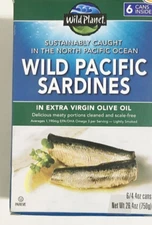 Wild Planet Wild Pacific Sardines in Extra Virgin Olive Oil, 4.4 Ounce (6 Count)