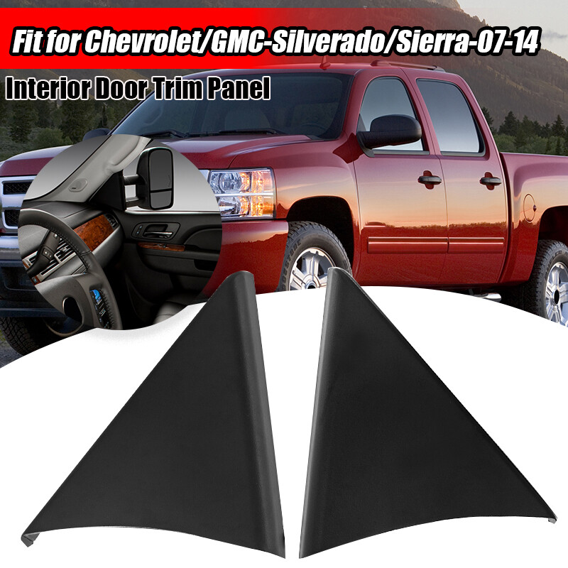 LH+RH Door Inside Black Triangle For Cover Chevy Silverado