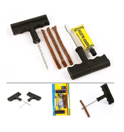 6-tlg. Reifen-Reparatur-Set Flicken Satz Auto Reifen Pannenset Roller Motorrad - Bild 1 von 8